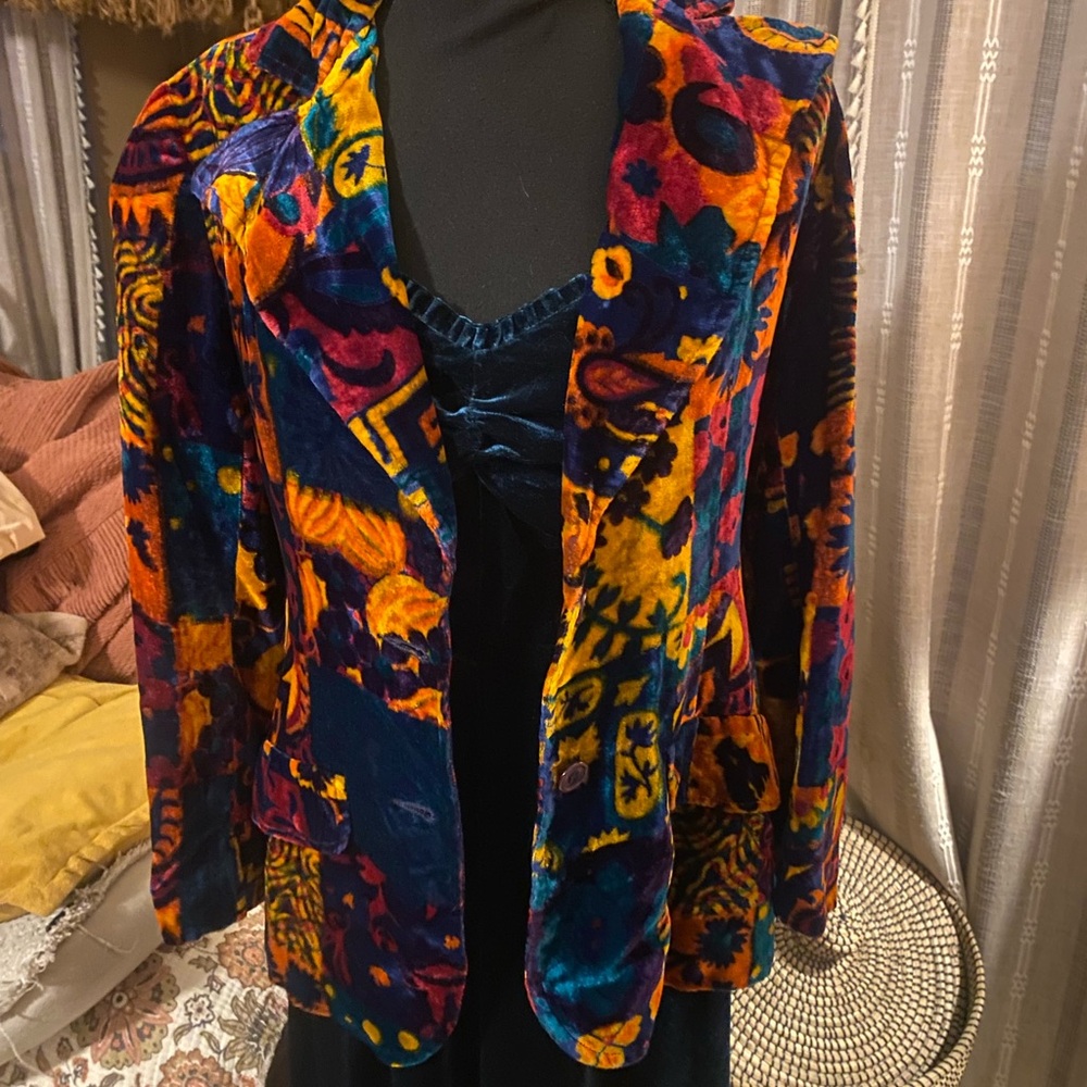 Colorful Women's Vintage  Velvet  Jacket